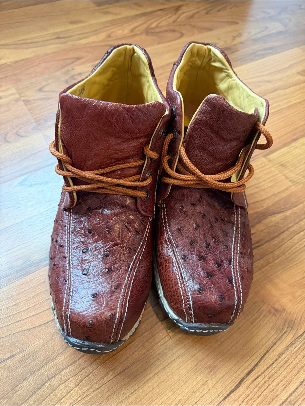El Vaquero Elegante Men's Brown Leather Lace-Up Shoes